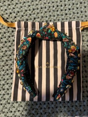 Lele Sadoughi x Liberty Embellished Floral Headband in Teal & Multicolor Gems
